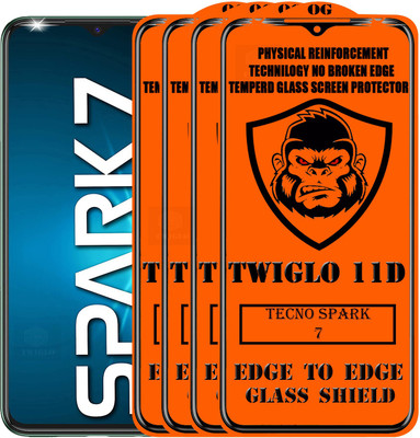 TWIGLO Edge To Edge Tempered Glass for TECNO SPARK 7(Pack of 4)