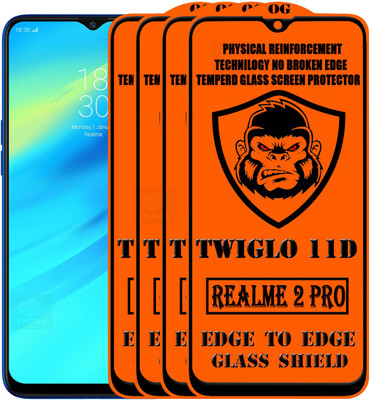 TWIGLO Edge To Edge Tempered Glass for Realme 2 Pro(Pack of 4)