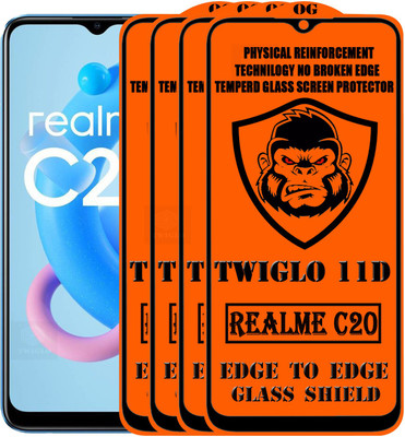 TWIGLO Edge To Edge Tempered Glass for REALME C20(Pack of 4)