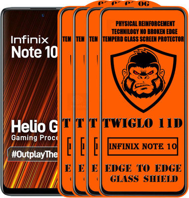 TWIGLO Edge To Edge Tempered Glass for INFINIX NOTE 10(Pack of 4)