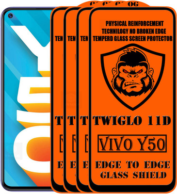 TWIGLO Edge To Edge Tempered Glass for VIVO Y50(Pack of 4)