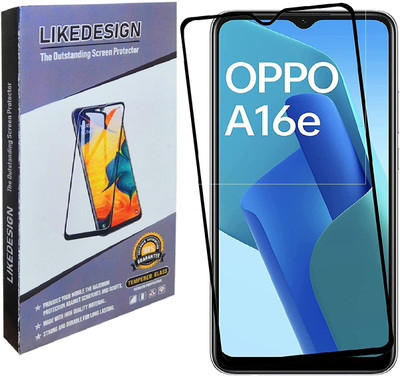 LIKEDESIGN Edge To Edge Tempered Glass for OPPO A16E(Pack of 1)
