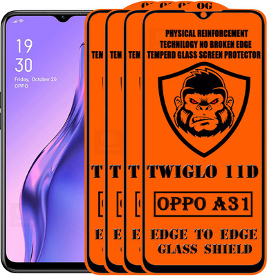 TWIGLO Edge To Edge Tempered Glass for OPPO A31(Pack of 4)