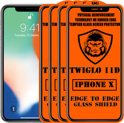 TWIGLO Edge To Edge Tempered Glass for Apple iPhone X(Pack of 4)