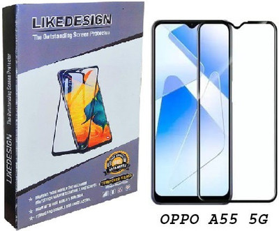 LIKEDESIGN Edge To Edge Tempered Glass for Oppo A55 5G(Pack of 1)