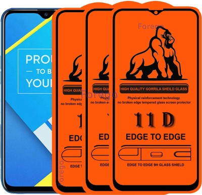 Forego Edge To Edge Tempered Glass for Realme C12(Pack of 3)
