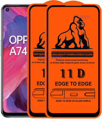 Forego Edge To Edge Tempered Glass for Oppo A74 5G(Pack of 2)