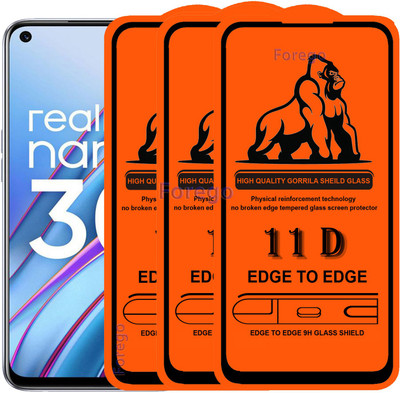 Forego Edge To Edge Tempered Glass for Realme Narzo 30 Pro(Pack of 3)
