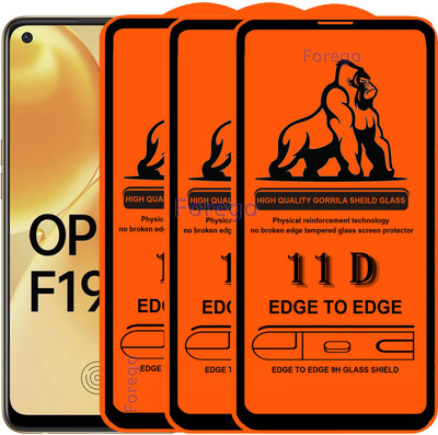 Forego Edge To Edge Tempered Glass for Oppo F19s(Pack of 3)