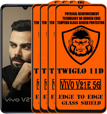 TWIGLO Edge To Edge Tempered Glass for VIVO V21E 5G(Pack of 4)