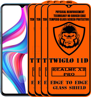 TWIGLO Edge To Edge Tempered Glass for Realme X2 Pro(Pack of 4)