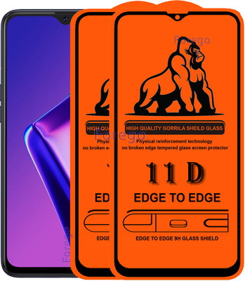 Forego Edge To Edge Tempered Glass for Oppo A12(Pack of 2)