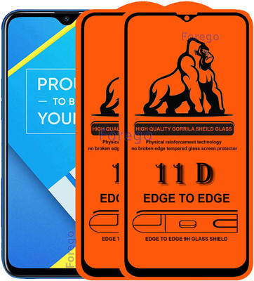 Forego Edge To Edge Tempered Glass for Realme C12(Pack of 2)