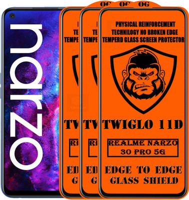 TWIGLO Edge To Edge Tempered Glass for REALME NARZO 30 PRO 5G(Pack of 3)