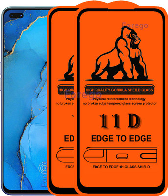 Forego Edge To Edge Tempered Glass for Oppo F17 pro(Pack of 2)