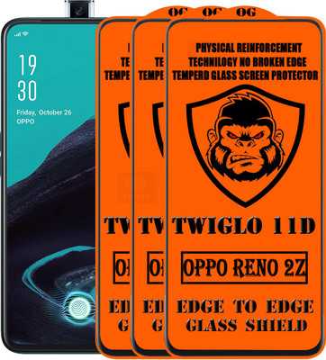 TWIGLO Edge To Edge Tempered Glass for OPPO Reno 2z(Pack of 3)