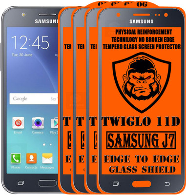 TWIGLO Edge To Edge Tempered Glass for Samsung Galaxy J7(Pack of 4)