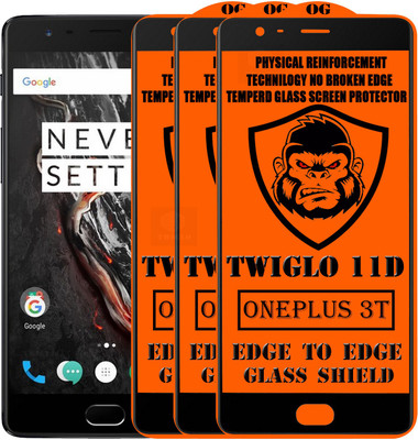 TWIGLO Edge To Edge Tempered Glass for OnePlus 3T(Pack of 3)