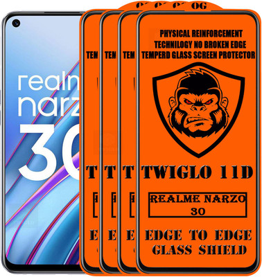 TWIGLO Edge To Edge Tempered Glass for REALME NARZO 30(Pack of 4)