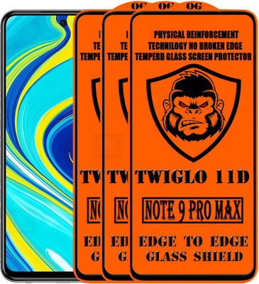 TWIGLO Edge To Edge Tempered Glass for REDMI NOTE 9 PRO MAX(Pack of 3)