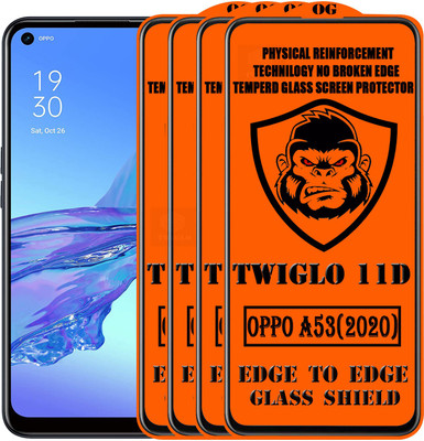 TWIGLO Edge To Edge Tempered Glass for OPPO A53 2020(Pack of 4)