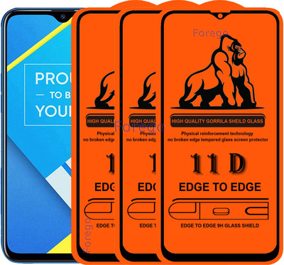 Forego Edge To Edge Tempered Glass for Realme C11(Pack of 3)