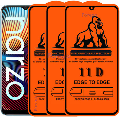 Forego Edge To Edge Tempered Glass for Realme Narzo 20(Pack of 3)