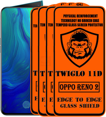 TWIGLO Edge To Edge Tempered Glass for OPPO Reno 2(Pack of 4)