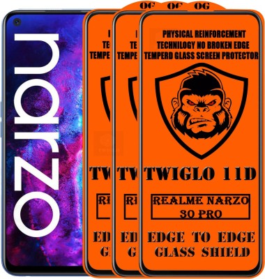 TWIGLO Edge To Edge Tempered Glass for REALME NARZO 30 PRO(Pack of 3)