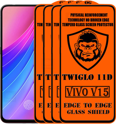 TWIGLO Edge To Edge Tempered Glass for VIVO V15(Pack of 4)
