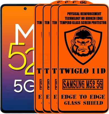 TWIGLO Edge To Edge Tempered Glass for SAMSUNG M52 5G(Pack of 4)