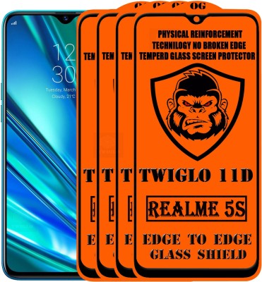 TWIGLO Edge To Edge Tempered Glass for REALME 5S(Pack of 4)