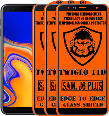 TWIGLO Edge To Edge Tempered Glass for SAMSUNG J6 PLUS(Pack of 3)