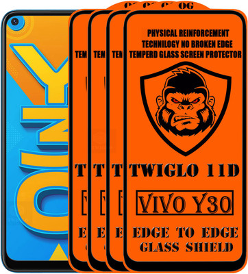 TWIGLO Edge To Edge Tempered Glass for VIVO Y30(Pack of 4)