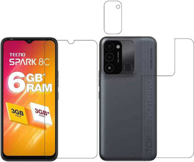 DOWRVIN Front and Back Tempered Glass for Tecno Spark 8C(Pack of 2)