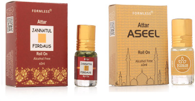 FORMLESS Jannatul Firdaus & Aseel 3ml Combo 2 Roll on Floral Attar(Jannat ul Firdaus)