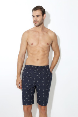 VAN HEUSEN Printed Men Dark Blue Regular Shorts