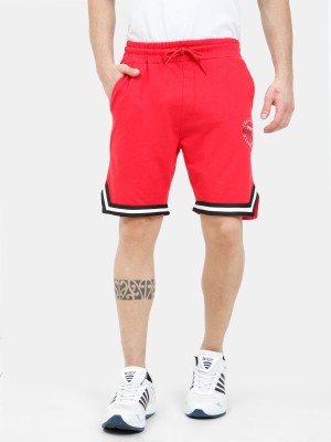 ARDEUR Solid, Graphic Print Men Red Casual Shorts