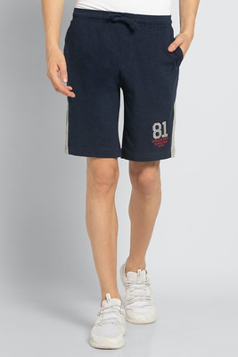 VAN HEUSEN Solid Men Blue Regular Shorts