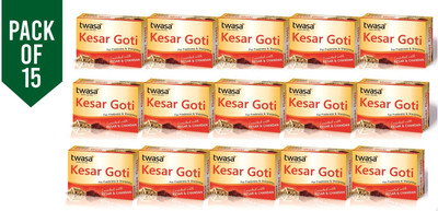 Twasa Kesar Goti Saffron Soap For Glwoing Skin| Enriched With Kesar And Chandan(15 x 25 g)