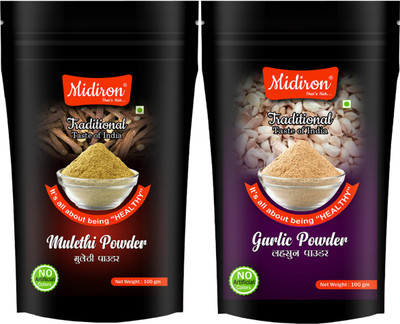 Midiron Garlic Powder, Mulethi Powder(2 x 100 g)