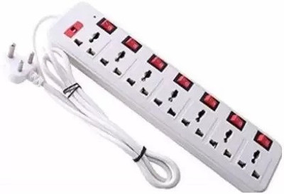 SOYEN SB7 Socket Extension With Individual Switches (White,RED) 7  Socket Extension Boards(White, 3 m)