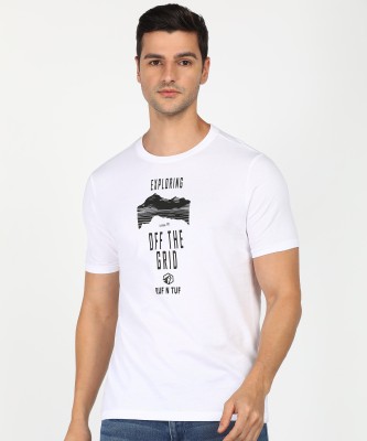 RUF AND TUF Printed Men Round Neck White T-Shirt