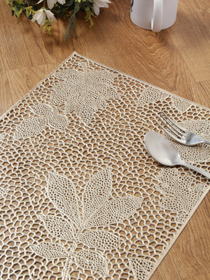 Flipkart SmartBuy Rectangular Pack of 2 Table Placemat(Gold, PVC)