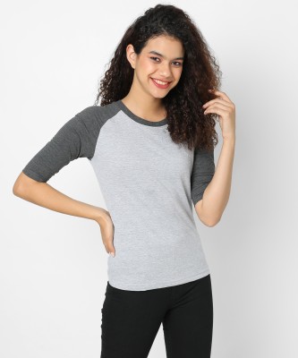 CAMPUS SUTRA Casual Color Block Women Grey Top