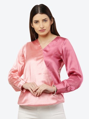 Avyanna Party Solid Women Pink Top