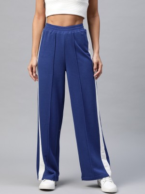 LAABHA Striped Women Blue Track Pants