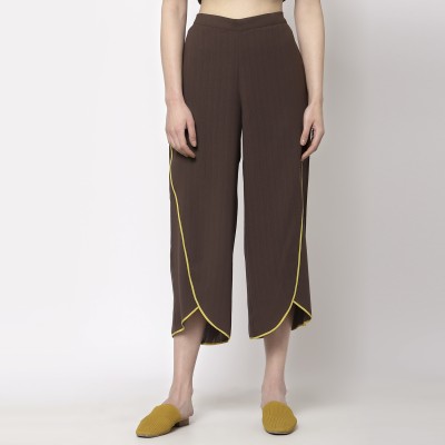 Office & you Regular Fit Women Brown Trousers