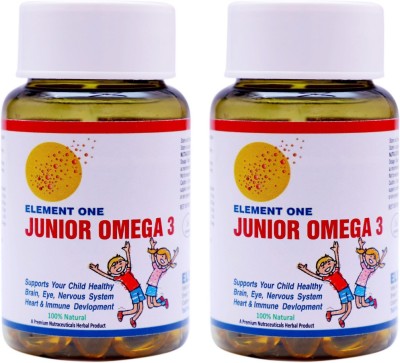 ELEMENT ONE Junior Omega 3 Deep Sea Fatty Acid Omega3 with EPA & DHA Brain Eye Heart Pack 2(60 Capsules)