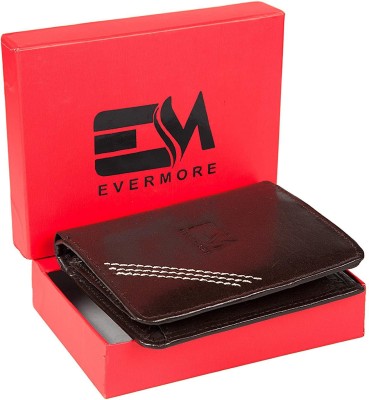 Evermore Men Casual Brown Genuine Leather Wallet(7 Card Slots)